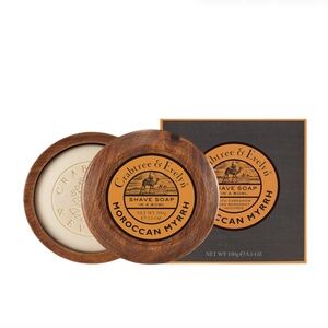 Crabtree & Evelyn Moroccan Myrrh Shave Soap in Wooden Bowl 100g 3.5oz NEW IN BOX
